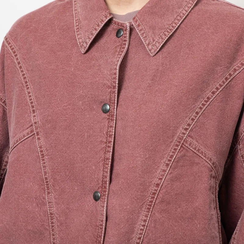 Indi And Cold Womens Washed Twill Jacket Cherry-5