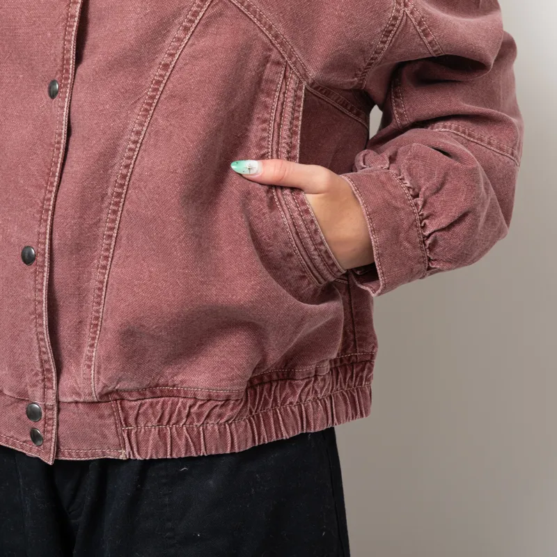 Indi And Cold Womens Washed Twill Jacket Cherry-8