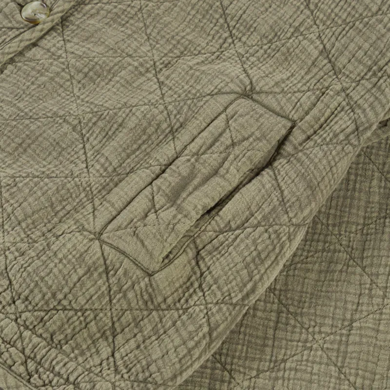 Indi and Cold Womens Quilted Cotton Jacket Khaki-3
