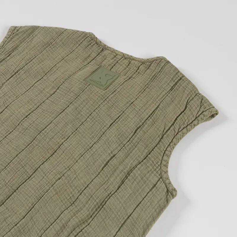 Indi and Cold Womens Quilted Cotton Vest Khaki-6
