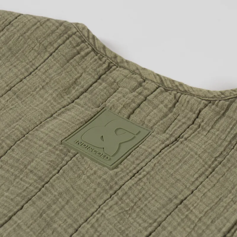 Indi and Cold Womens Quilted Cotton Vest Khaki-7