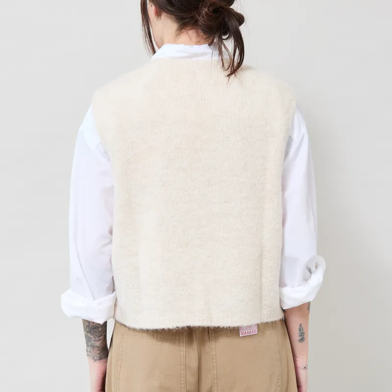 Indi and Cold Womens Boxy Mohair Vest Ecru-2