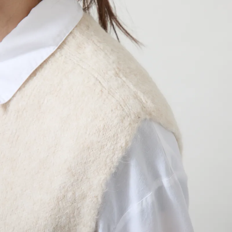 Indi and Cold Womens Boxy Mohair Vest Ecru-4