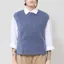 Indi and Cold Womens Boxy Mohair Vest Ocean