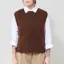 Indi and Cold Womens Boxy Mohair Vest Chocolate