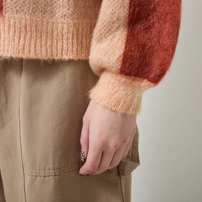 Indi and Cold Womens Brushed Plaid Sweater Grapefruit-5