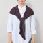 Indi and Cold Womens Triangular Knitted Shawl Chocolate