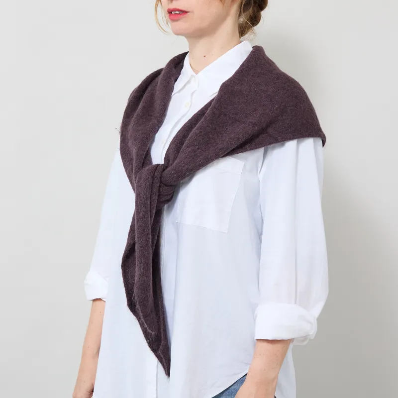 Indi and Cold Womens Triangular Knitted Shawl Chocolate-1