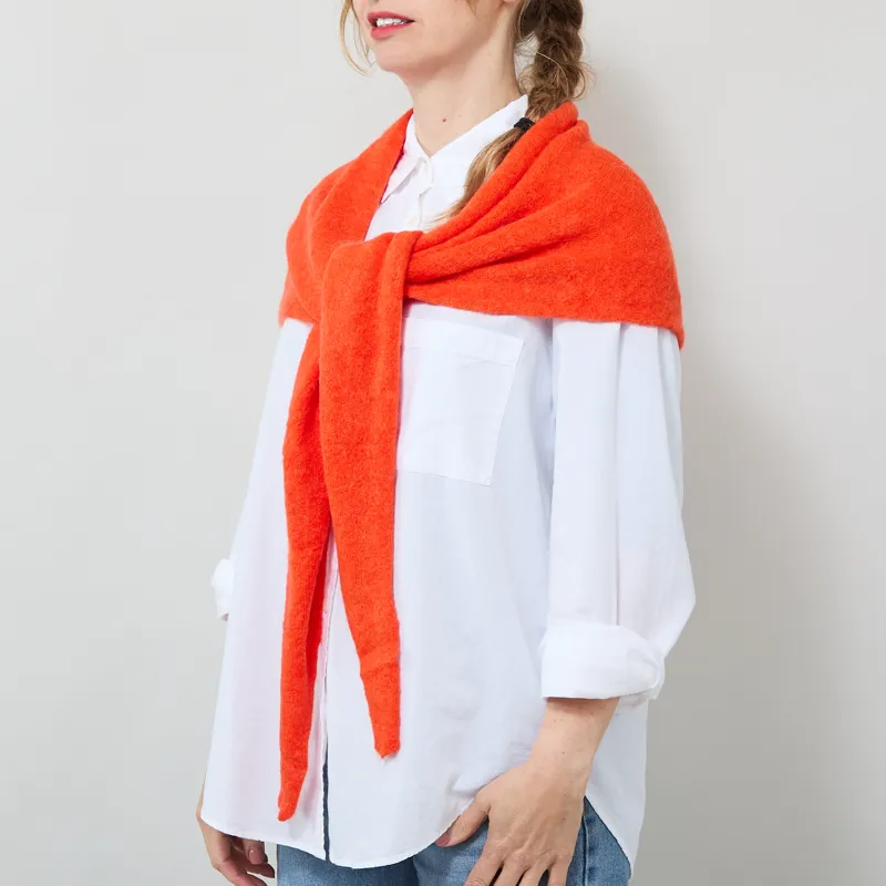 Indi and Cold Womens Triangular Knitted Shawl Orange-1