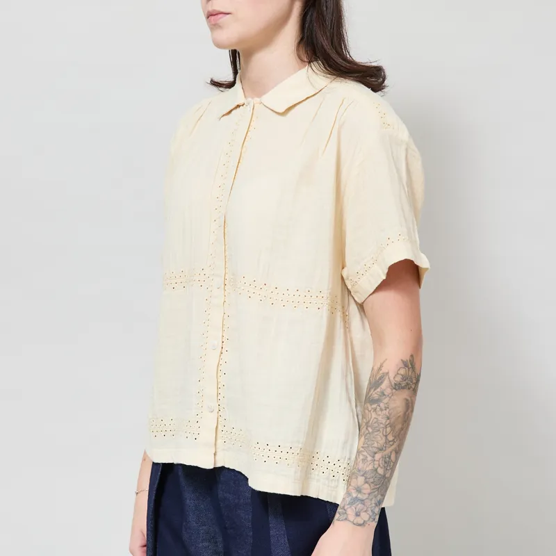 Indi and Cold Womens Embroidered Combination Shirt Butter-1