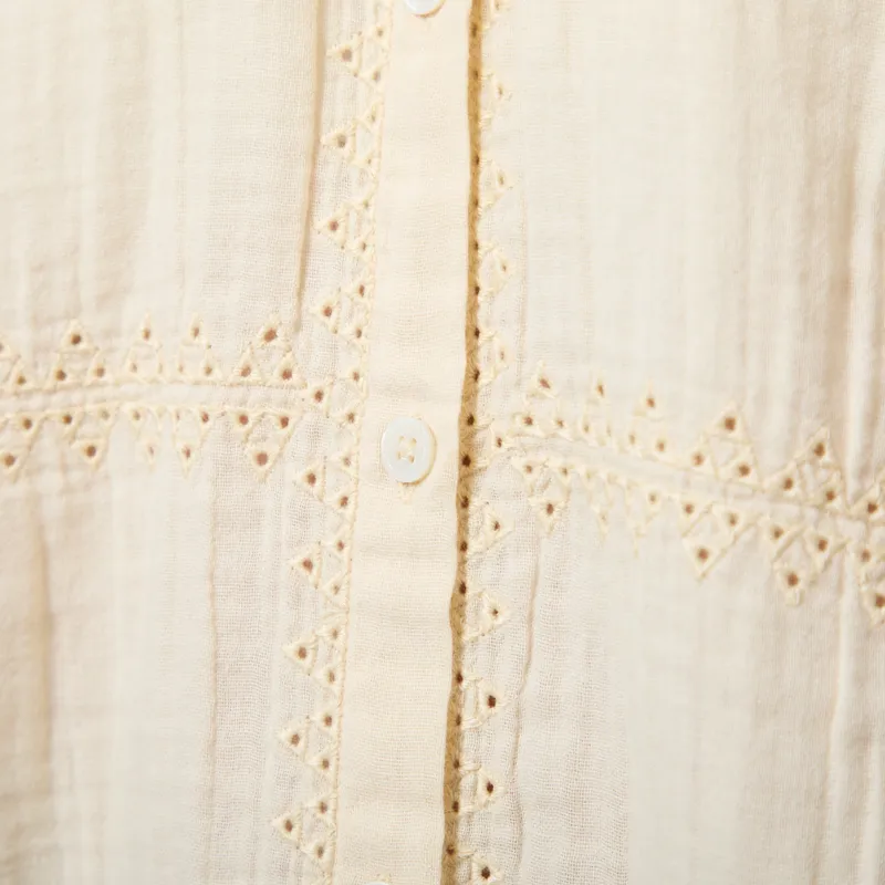 Indi and Cold Womens Embroidered Combination Shirt Butter-6