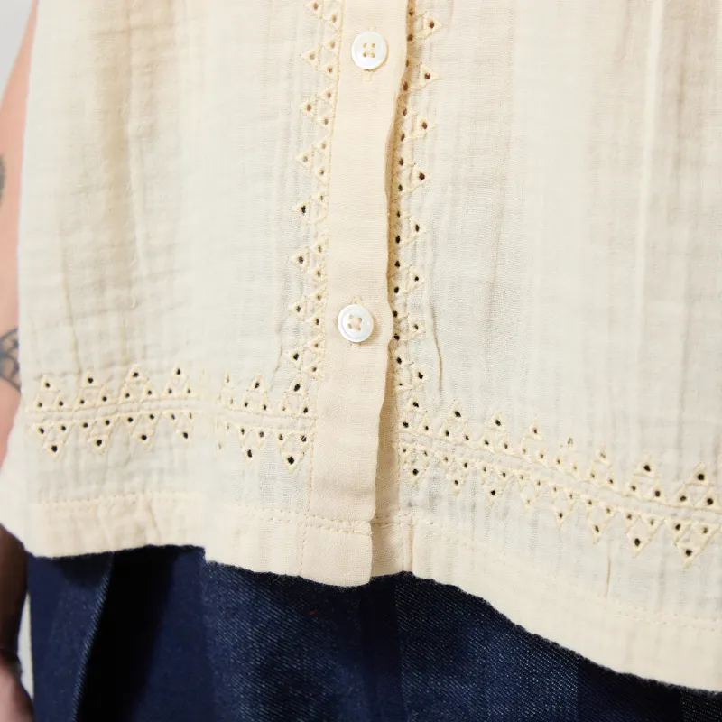 Indi and Cold Womens Embroidered Combination Shirt Butter-7