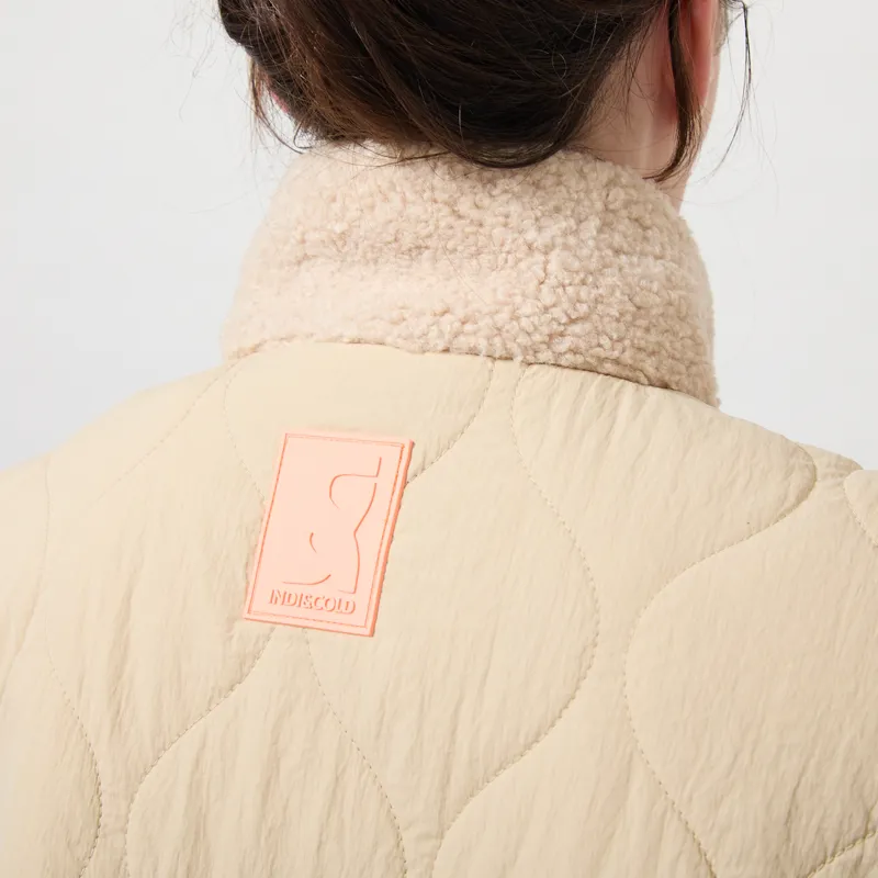 Indi and Cold Womens Combination Fur Vest Beige-3
