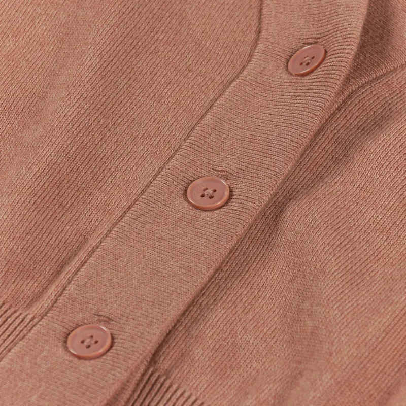 Fred Perry Womens V-Neck Cardigan Light Rust-10