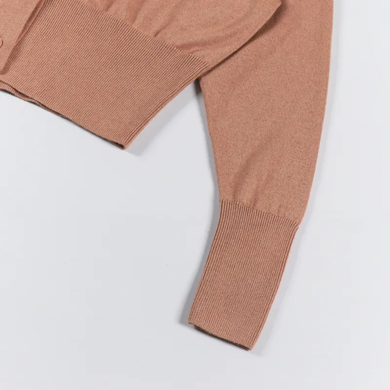 Fred Perry Womens V-Neck Cardigan Light Rust-11