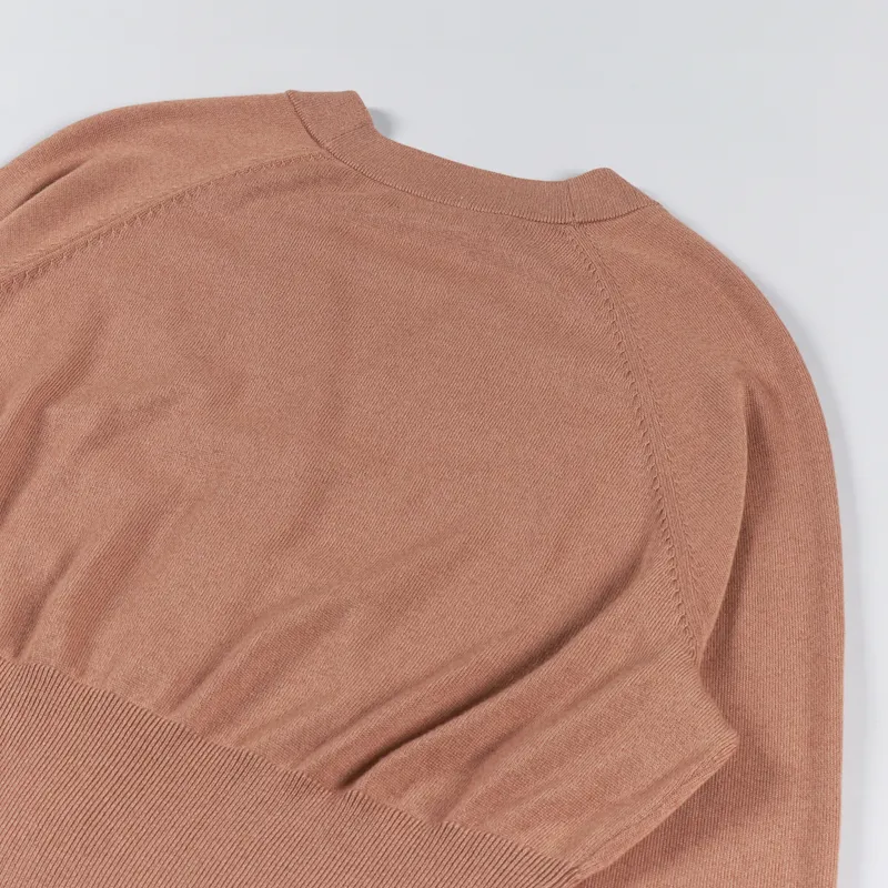 Fred Perry Womens V-Neck Cardigan Light Rust-8