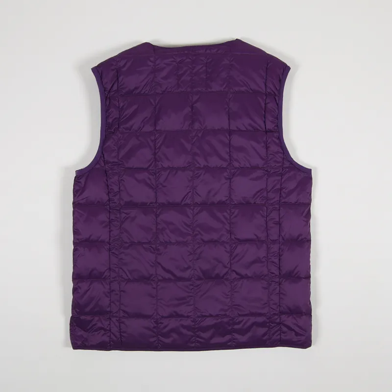 Taion V Neck Button Down Vest Dark Purple-2