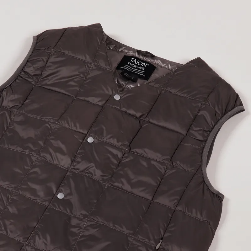 Taion V Neck Button Down Vest Grey-3