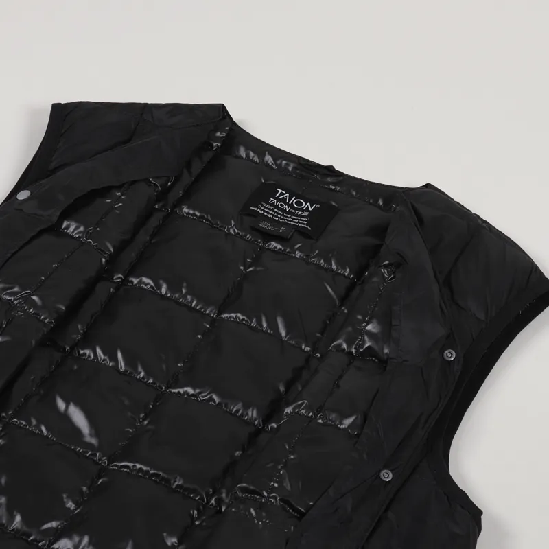 Taion V Neck Button Down Vest Black-5