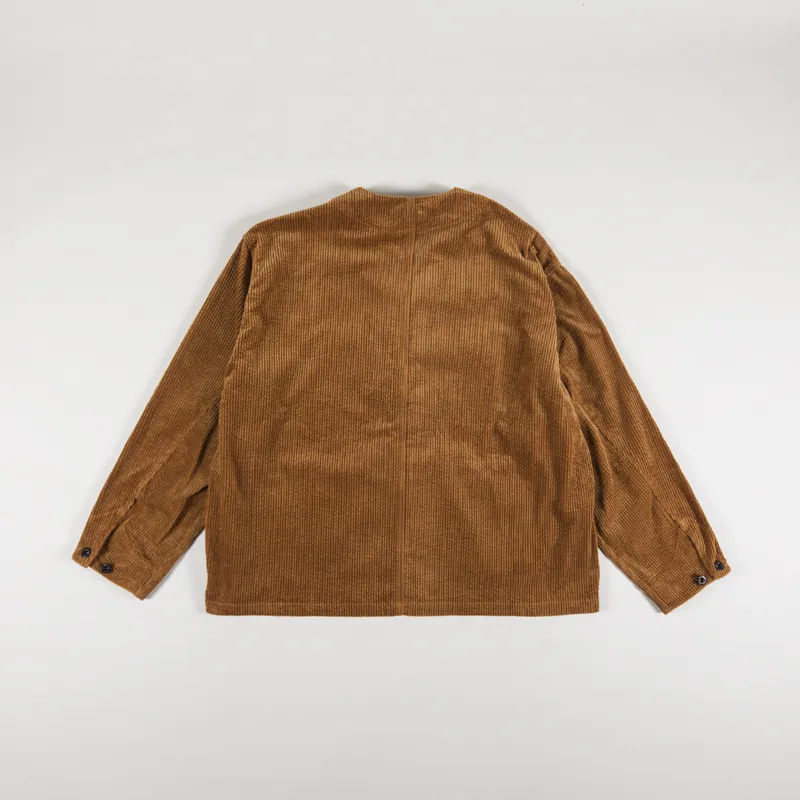 Standardtypes V Neck Work Jacket Brown Corduroy-1