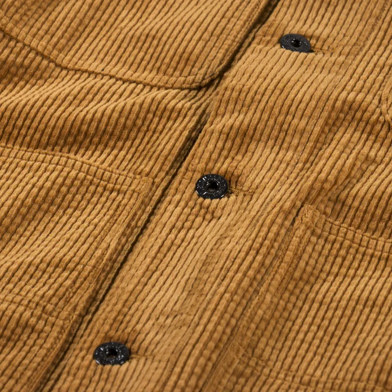 Standardtypes V Neck Work Jacket Brown Corduroy-3