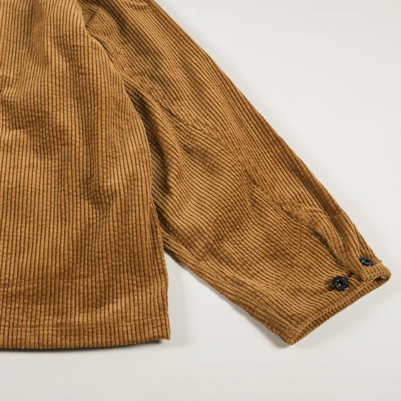 Standardtypes V Neck Work Jacket Brown Corduroy-4