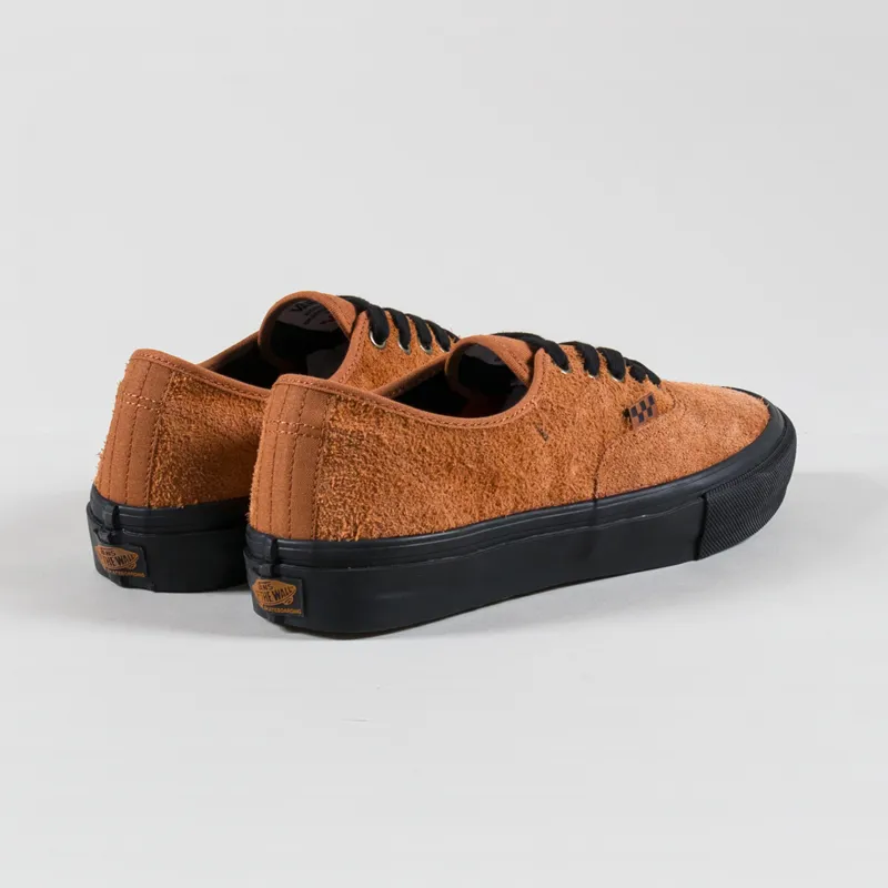 Vans Skate Authentic Shoes Hairy Suede Black Rust-1