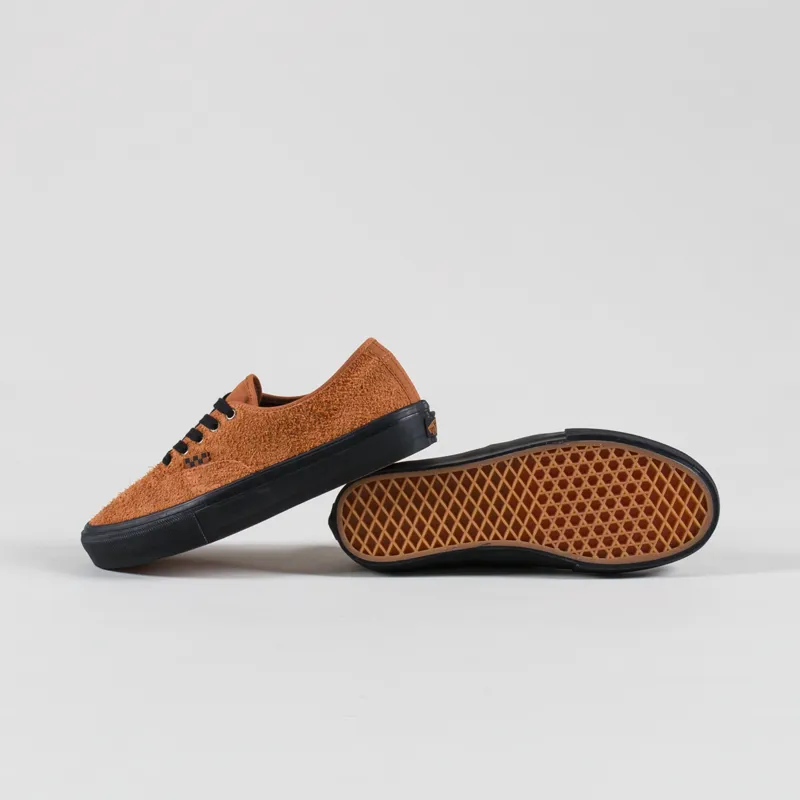 Vans Skate Authentic Shoes Hairy Suede Black Rust-3