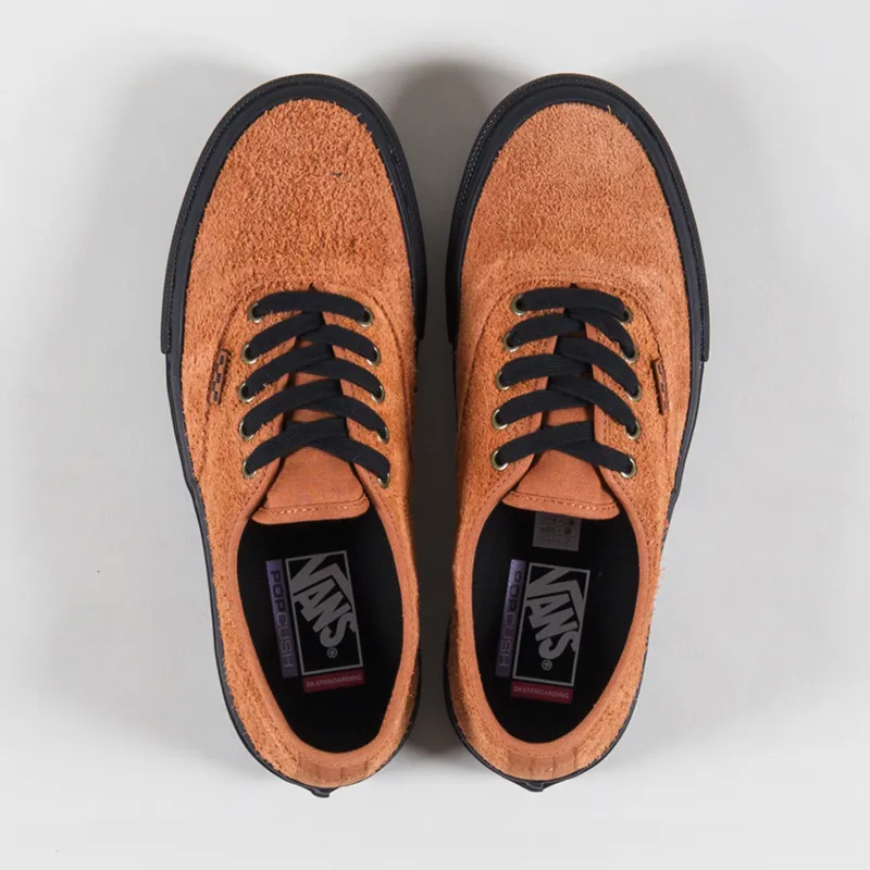 Vans Skate Authentic Shoes Hairy Suede Black Rust-6