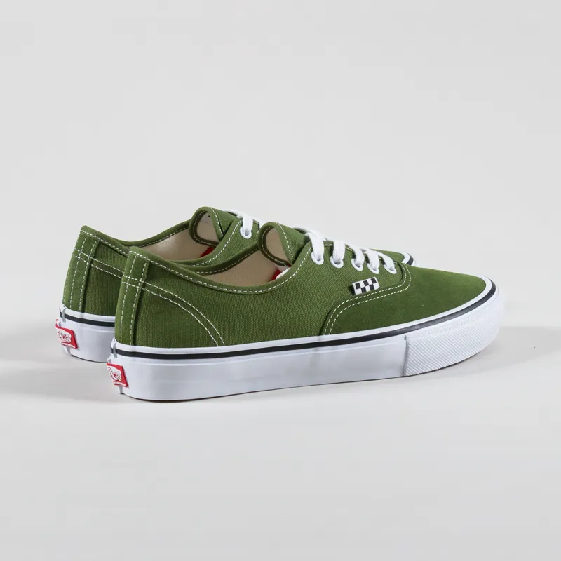 Vans Skate Authentic Shoes Green White-1
