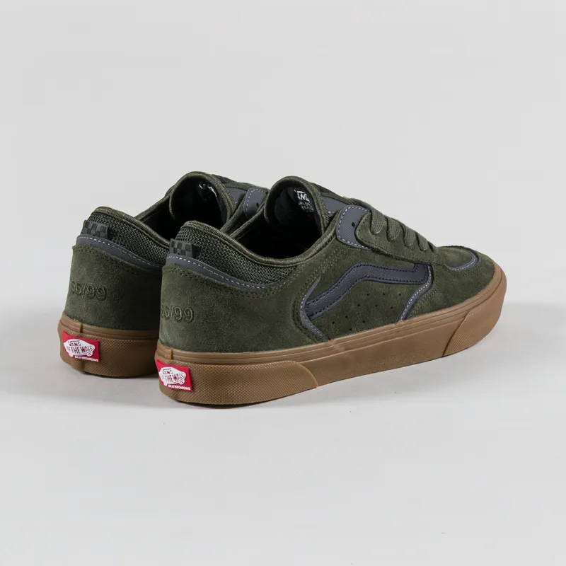 Vans Skate Rowley Shoe Suede Green Gum-1