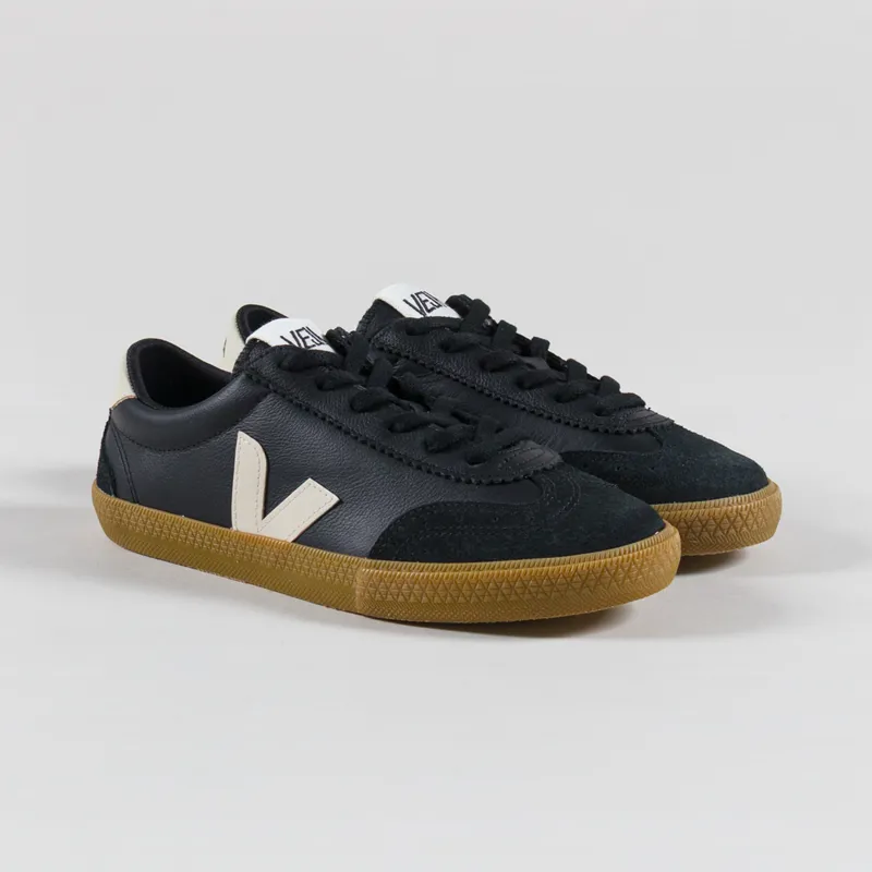 Veja Womens OT Leather Volley Shoe Black Pierre