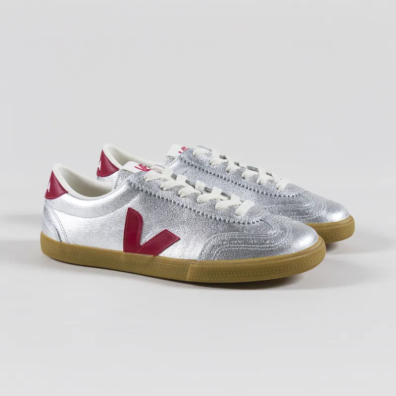 Veja Womens OT Leather Volley Shoes Silver Pepper