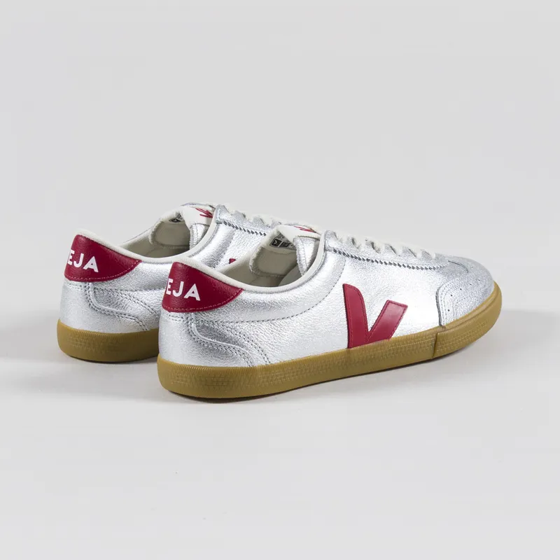 Veja Womens OT Leather Volley Shoes Silver Pepper-1