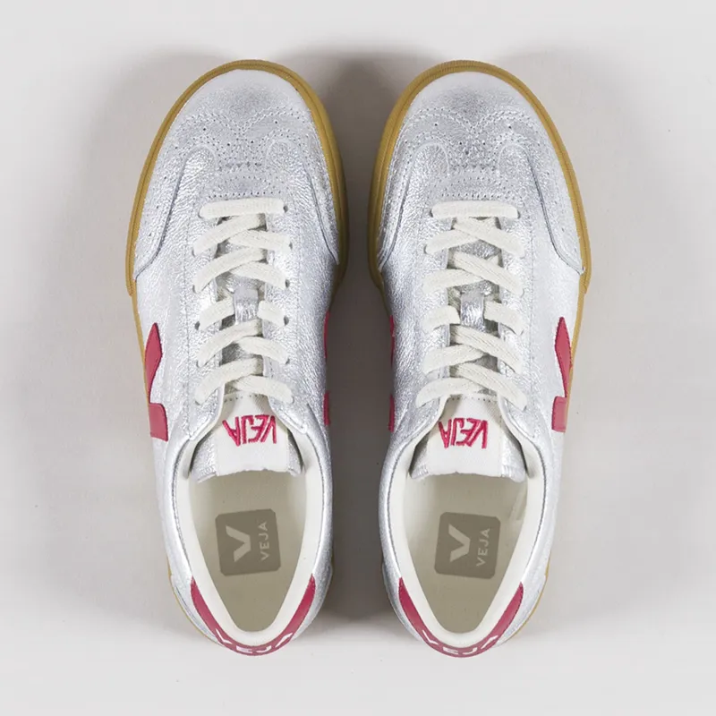 Veja Womens OT Leather Volley Shoes Silver Pepper-6