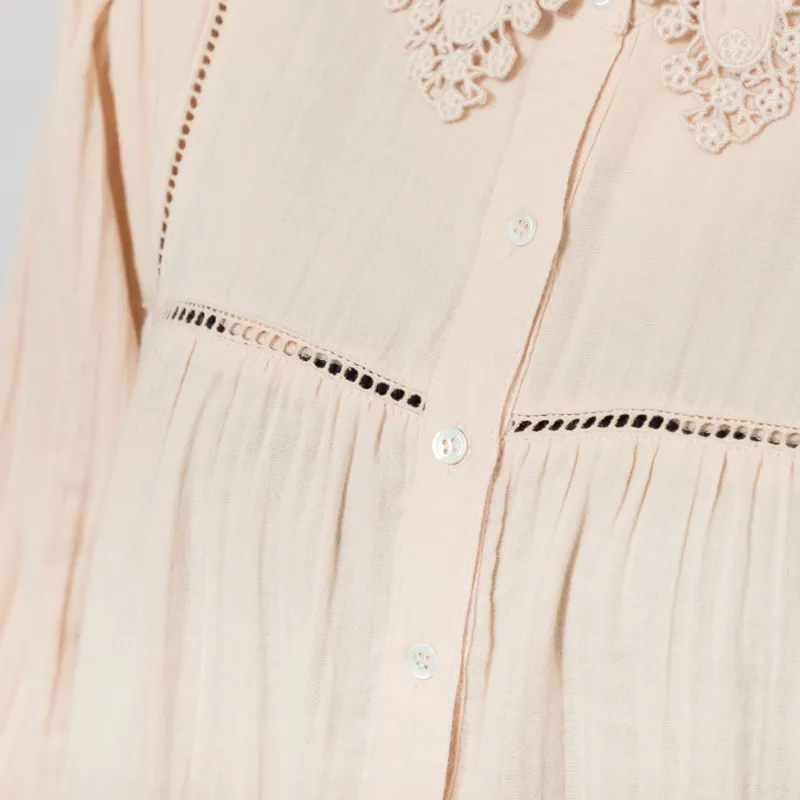 Indi and Cold Womens Crochet Neck Shirt Petal-4