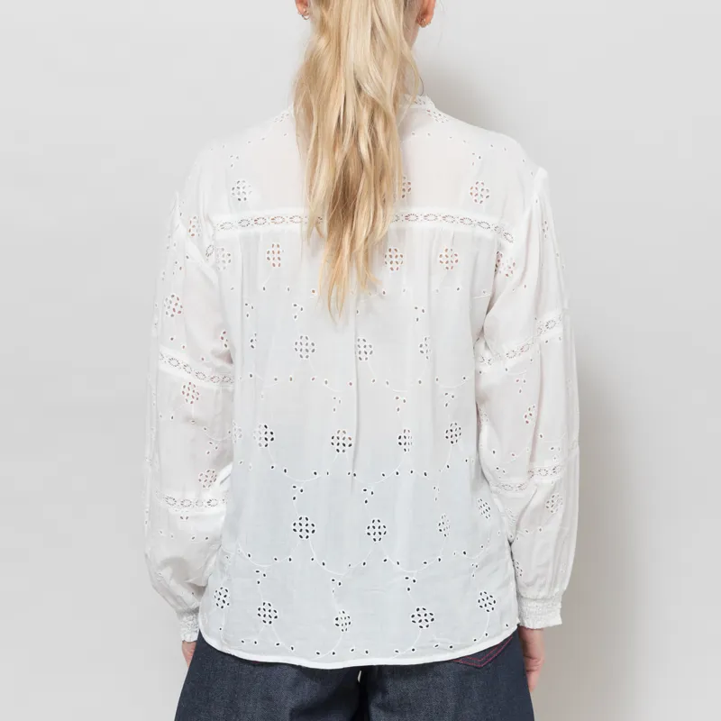 Indi and Cold Womens Schiffli Embroidery Shirt White-2
