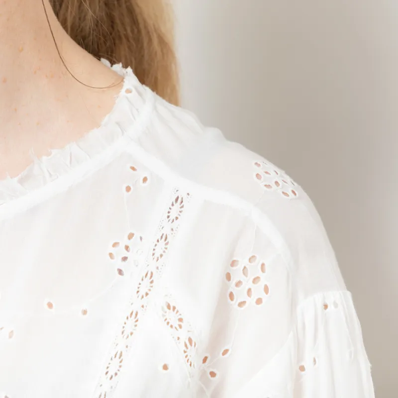Indi and Cold Womens Schiffli Embroidery Shirt White-4