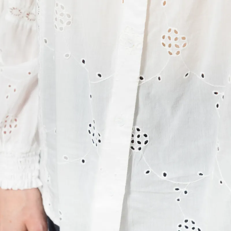 Indi and Cold Womens Schiffli Embroidery Shirt White-6