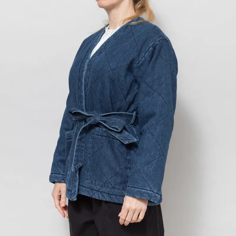 Indi and Cold Womens Quilted Kimono Jacket Blue-2