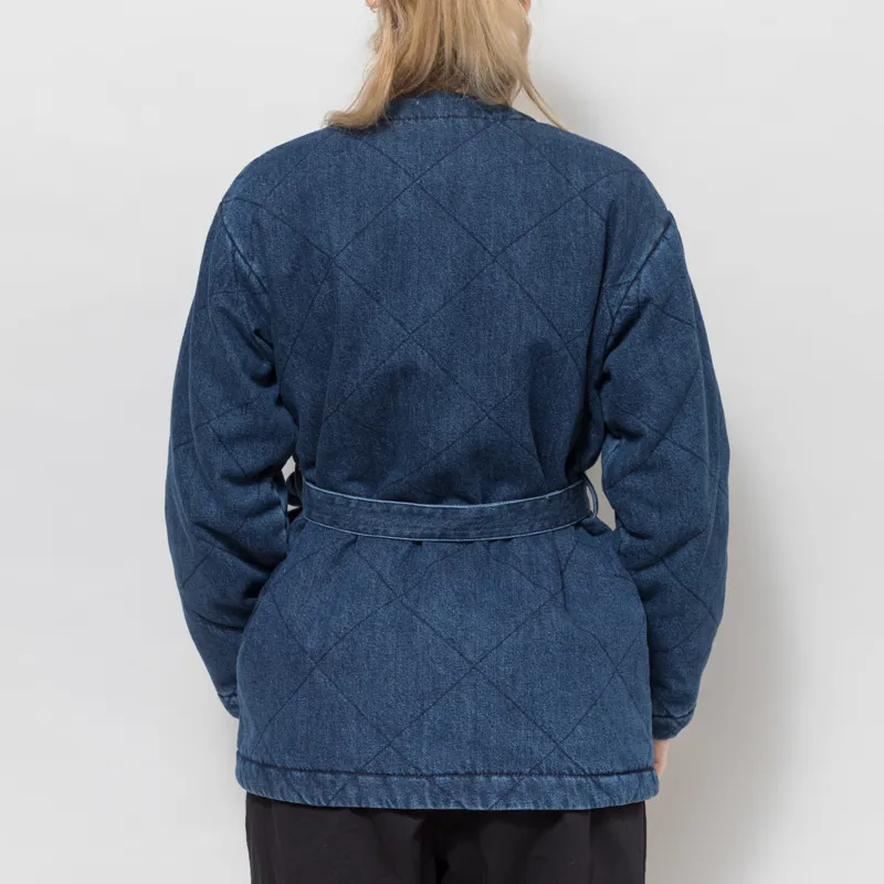 Indi and Cold Womens Quilted Kimono Jacket Blue-3