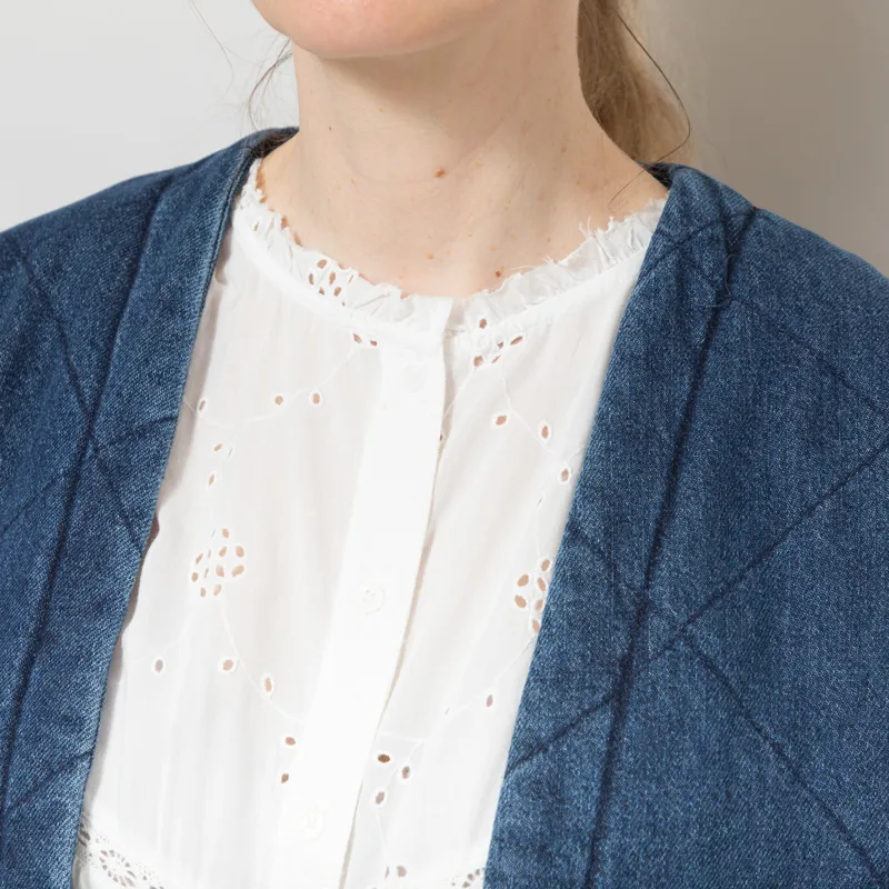 Indi and Cold Womens Quilted Kimono Jacket Blue-5