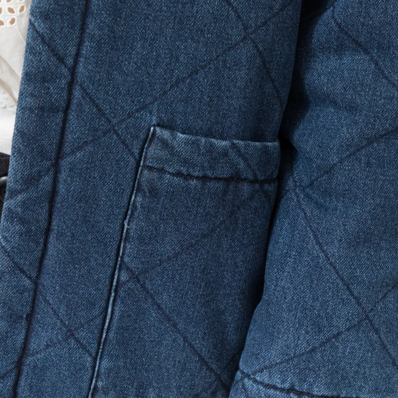 Indi and Cold Womens Quilted Kimono Jacket Blue-7