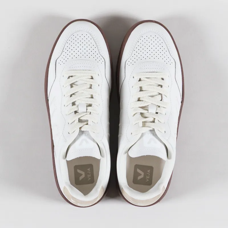 Veja Womens V-90 ZZ OT Leather Shoes White Pierre Almond-6