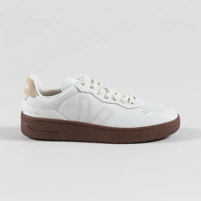 Veja V-90 ZZ OT Leather Shoes White Pierre Almond-2
