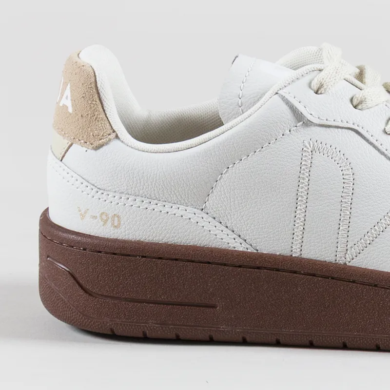 Veja V-90 ZZ OT Leather Shoes White Pierre Almond-4