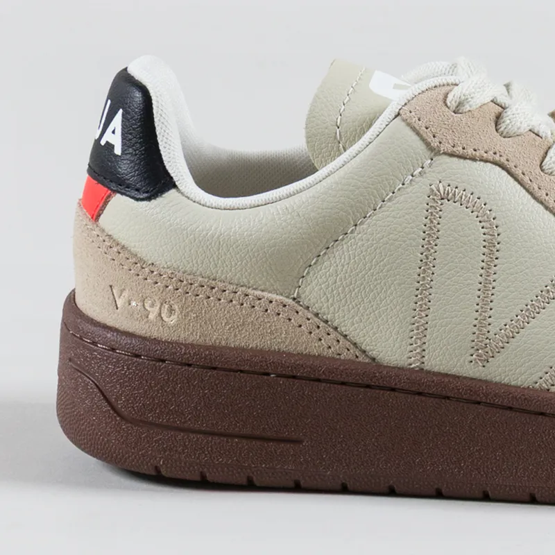 Veja Womens V-90 ZZ OT Leather Shoes Pierre Almond Black-4