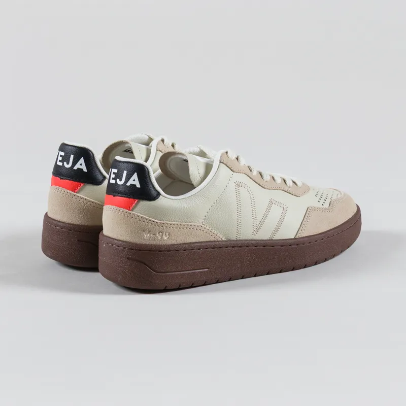 Veja Womens V-90 ZZ OT Leather Shoes Pierre Almond Black-1