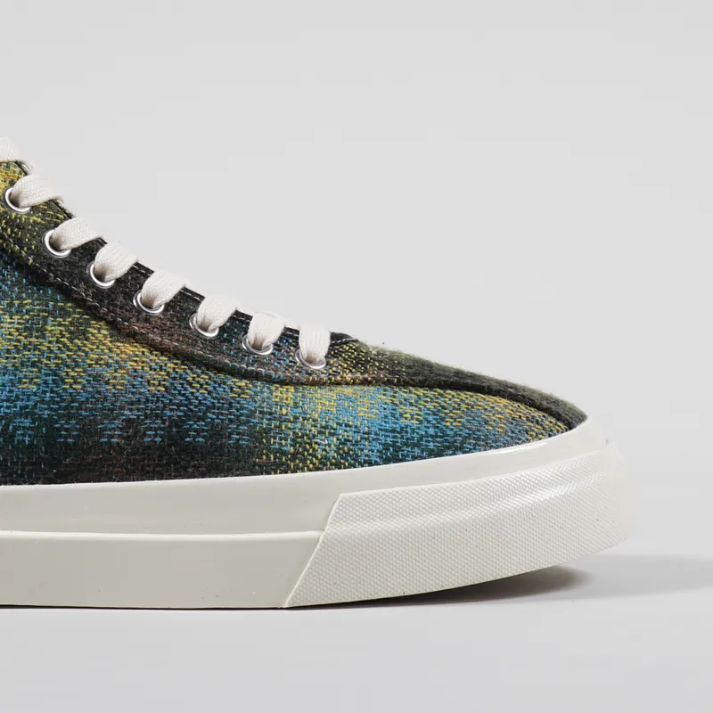 Stepney Workers Club Varden Shoes Wool Check Moss-6