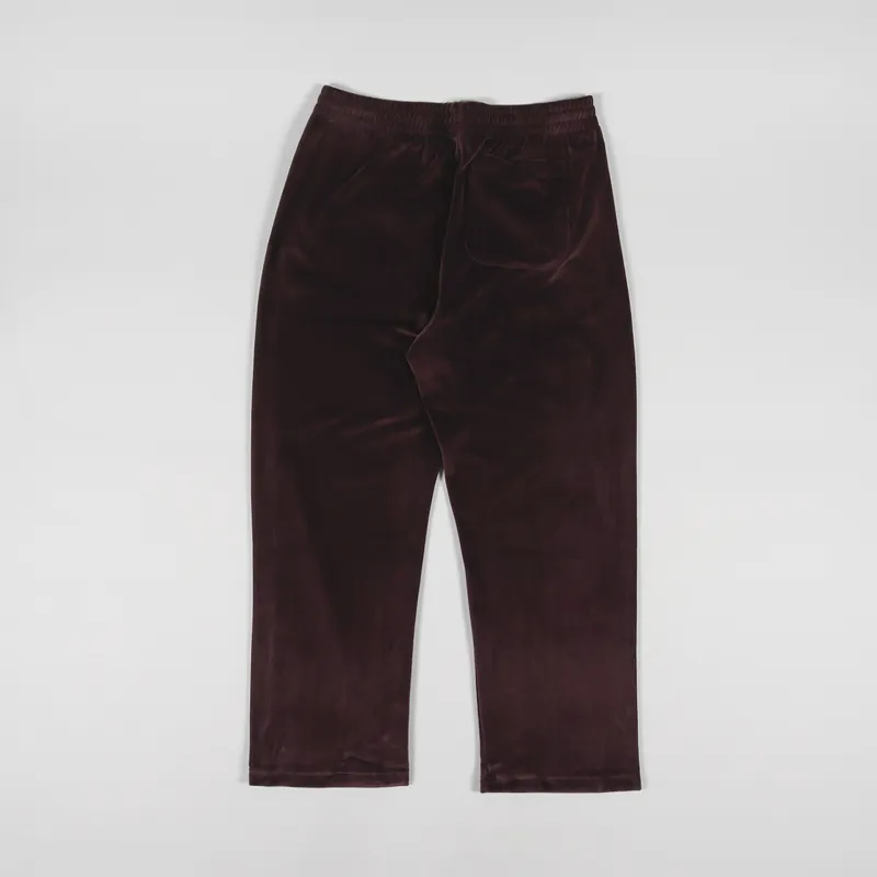 Polar Skate Co. Mens Velour Track Pants Bordeaux